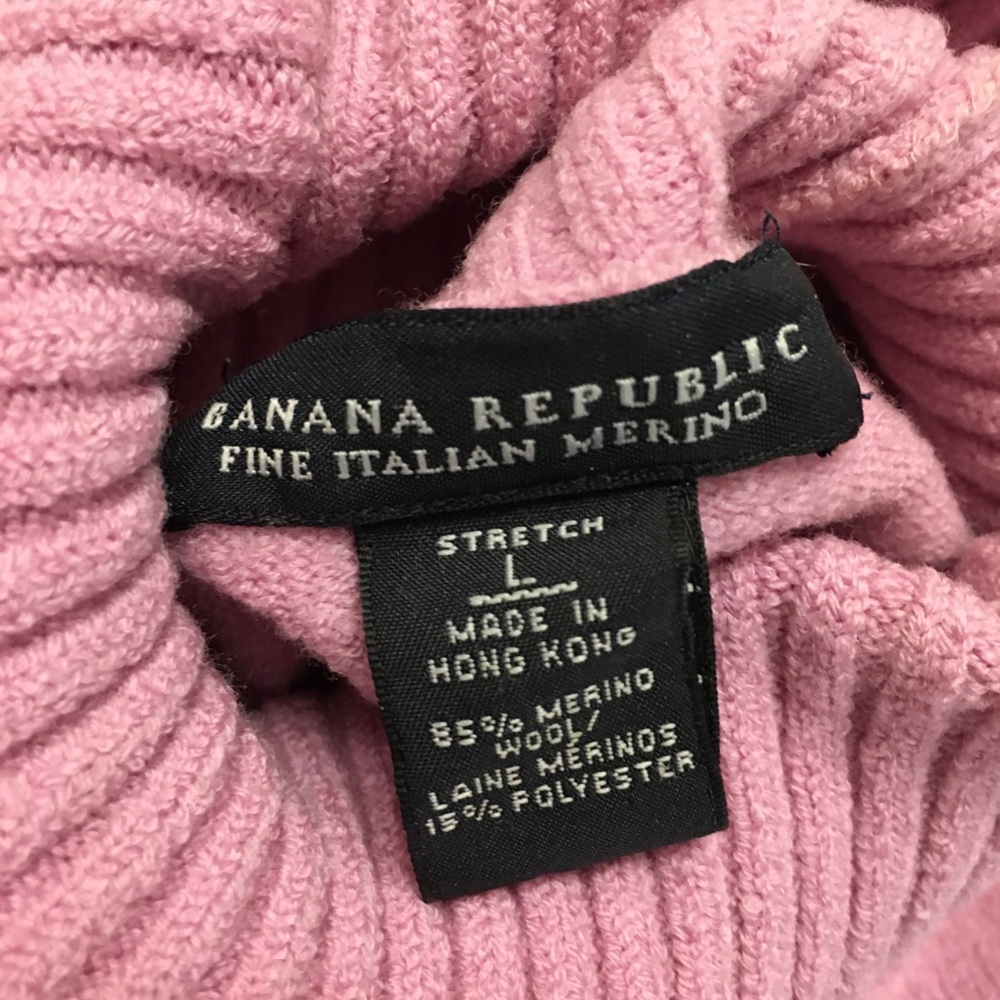 Banana Republic Sweater Medium Purple Fine Italian Merino Wool Turtlenec… - Picture 6 of 7